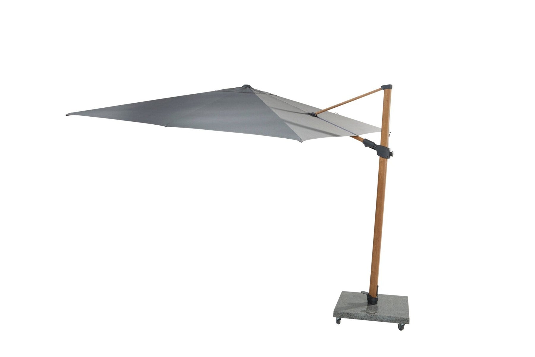 Siesta Cantilever Parasol 3 x 3 m Wood Look Frame with Charcoal Canopy