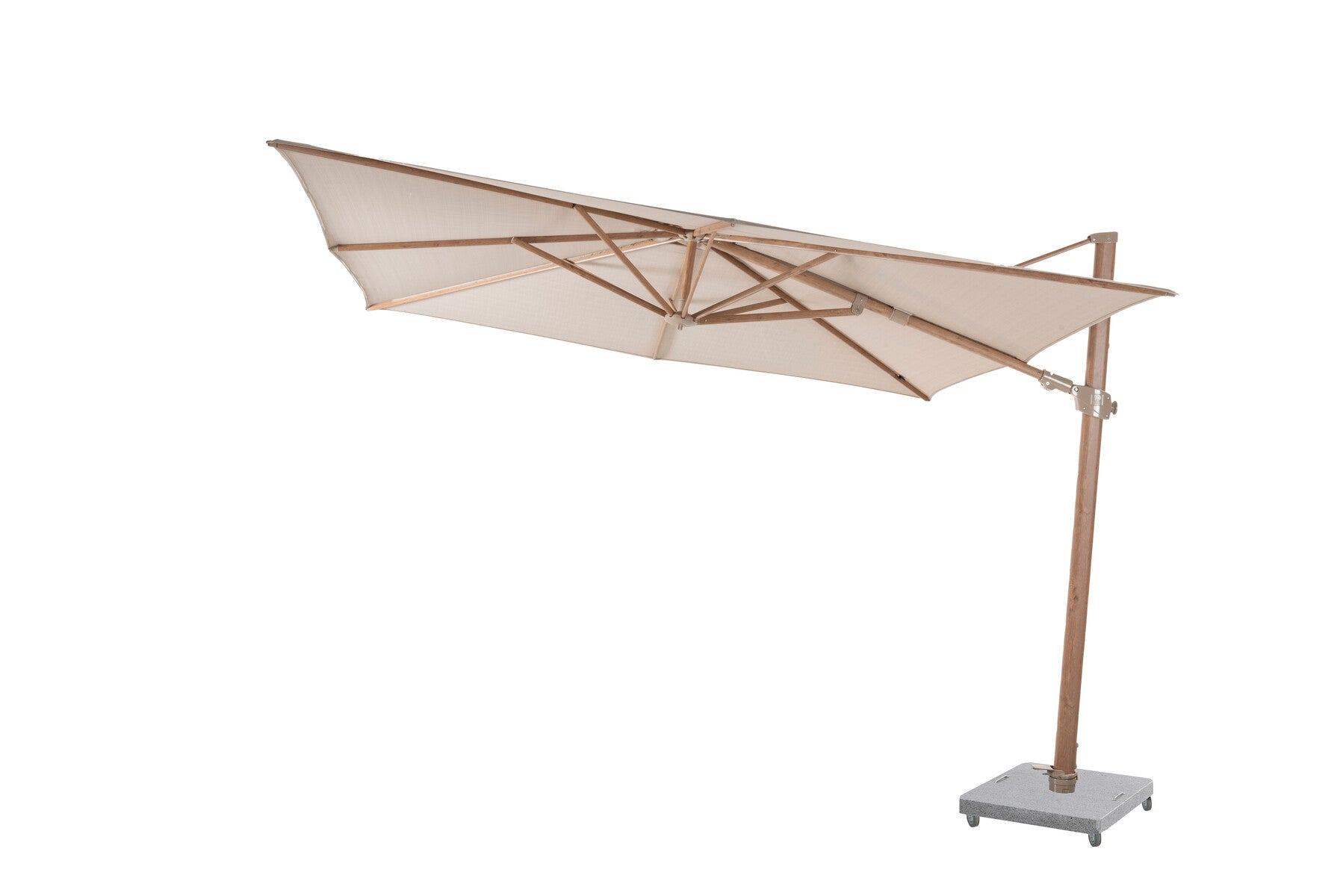 Siesta Cantilever Parasol 3x3M Wood Look Frame Sand Canopy