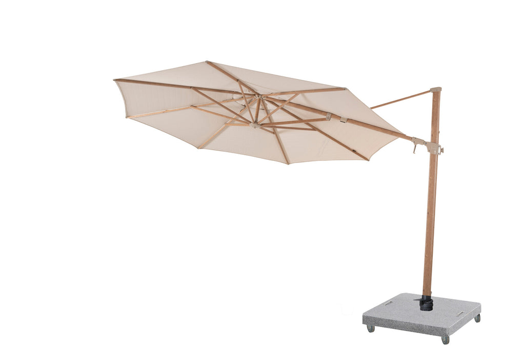 Siesta Cantilever Parasol 3.5m Wood Look Sand Canopy