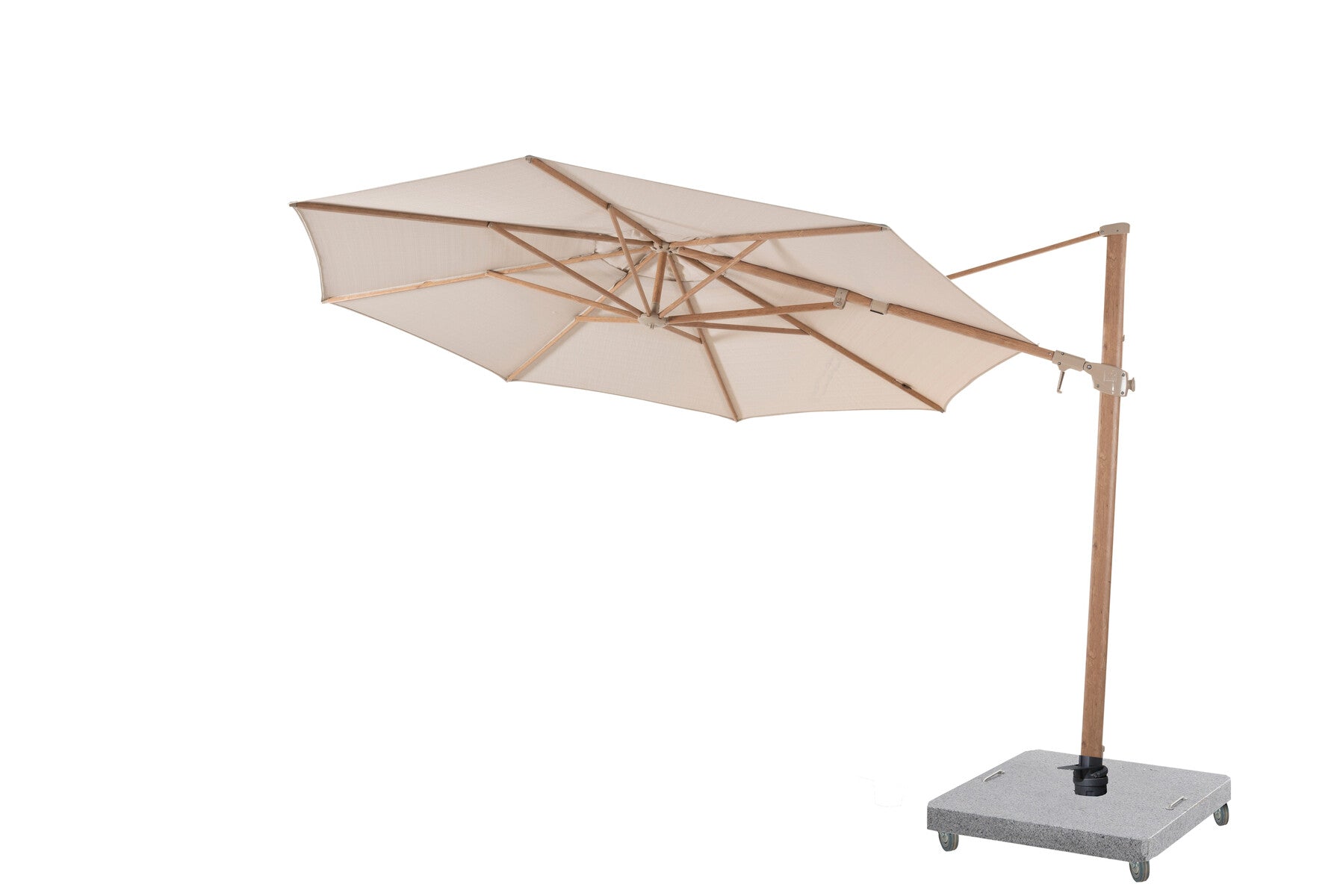 Siesta Cantilever Parasol 3.5m Wood Look Sand Canopy