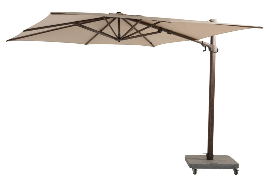 Siesta Cantilever Parasol 3 x 3 m Wood Look Frame with Beach Canopy