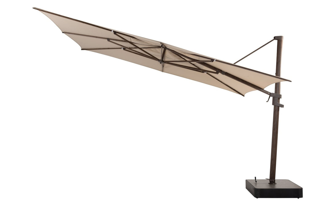 Finca Cantilever Parasol 3 x 4 m Wood Look Frame with Beach Canopy
