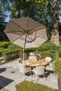 Siesta Cantilever Parasol 3.5m Wood Look Sand Canopy