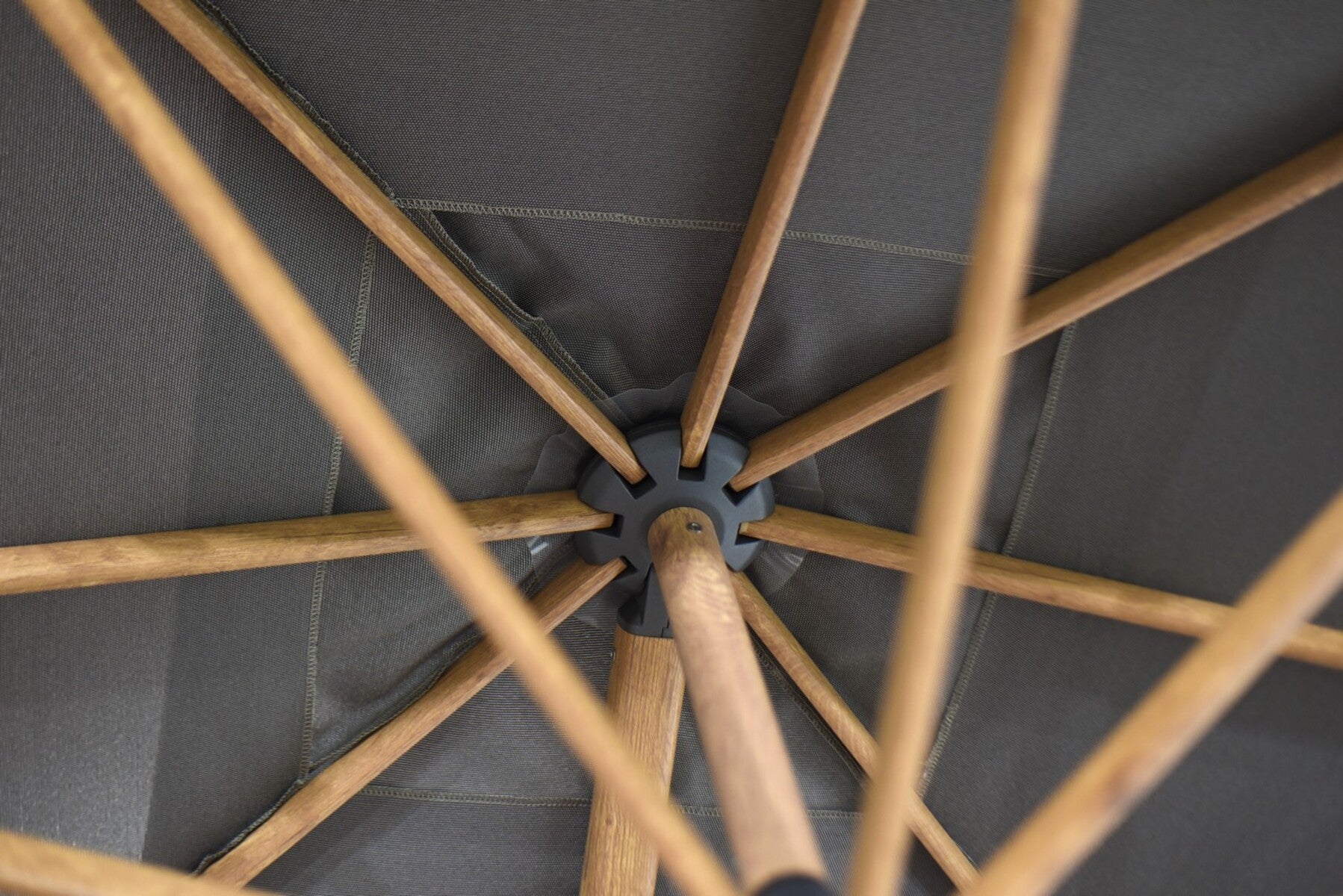 Siesta Cantilever Parasol 3 x 3 m Wood Look Frame with Charcoal Canopy