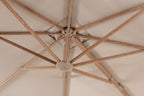 Siesta Cantilever Parasol 3x3M Wood Look Frame Sand Canopy