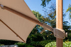 Siesta Cantilever Parasol 3.5m Wood Look Sand Canopy